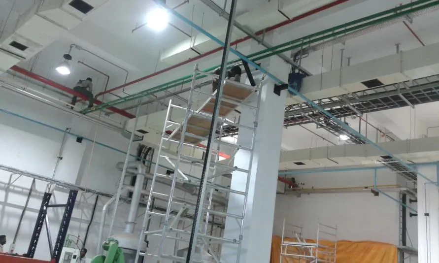 Compressed air and process piping installation